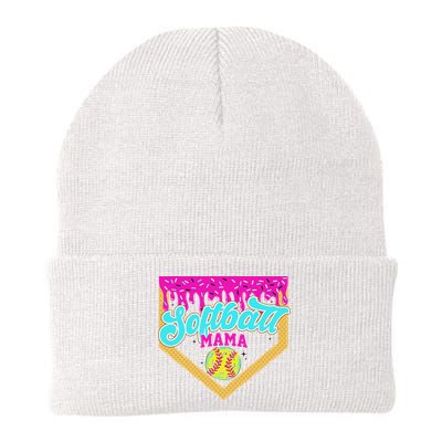 Softball Mama Drip Ice Cream Dripping Game Day Softball Mom Beanie