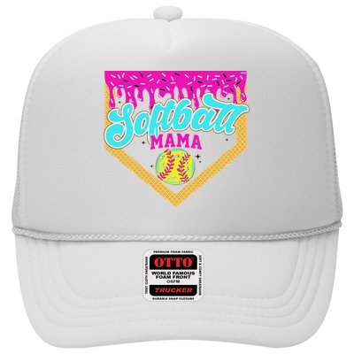 Softball Mama Drip Ice Cream Dripping Game Day Softball Mom Trucker Hat