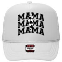 soccer Mama Distressed Lightning Bolt Mom High Crown Mesh Back Trucker Hat