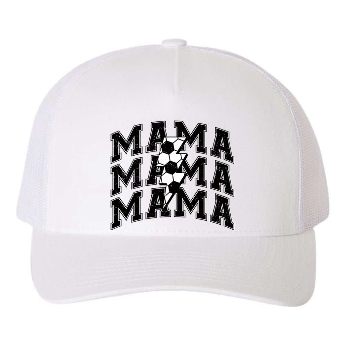 soccer Mama Distressed Lightning Bolt Mom Yupoong Adult 5-Panel Trucker Hat