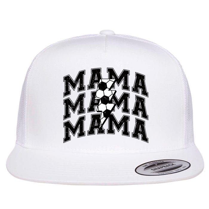 soccer Mama Distressed Lightning Bolt Mom Flat Bill Trucker Hat