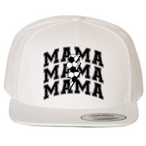 soccer Mama Distressed Lightning Bolt Mom Wool Snapback Cap