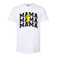 Softball Mama Distressed Lightning Bolt Mom Softstyle CVC T-Shirt