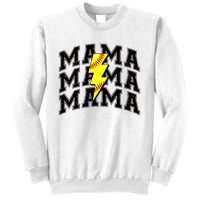 Softball Mama Distressed Lightning Bolt Mom Sweatshirt