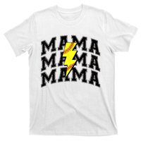 Softball Mama Distressed Lightning Bolt Mom T-Shirt