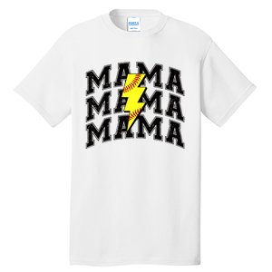 Softball Mama Distressed Lightning Bolt Mom Tall T-Shirt