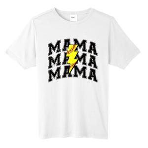 Softball Mama Distressed Lightning Bolt Mom Tall Fusion ChromaSoft Performance T-Shirt