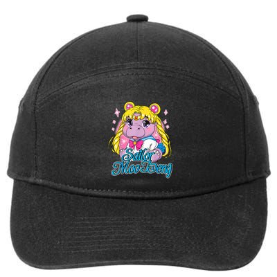 Sailor Moo Deng Funny Hippo Moo Deng Cute 7-Panel Snapback Hat