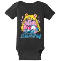 Sailor Moo Deng Funny Hippo Moo Deng Cute Baby Bodysuit