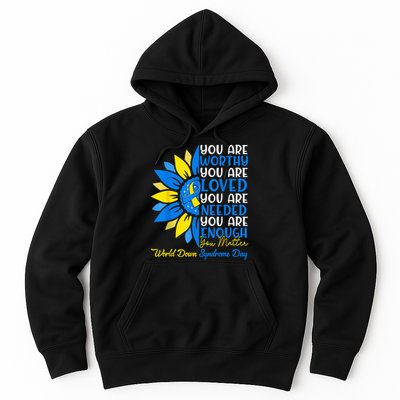 Sunflower Motivational Down Syndrome Awareness Kid Hoodie