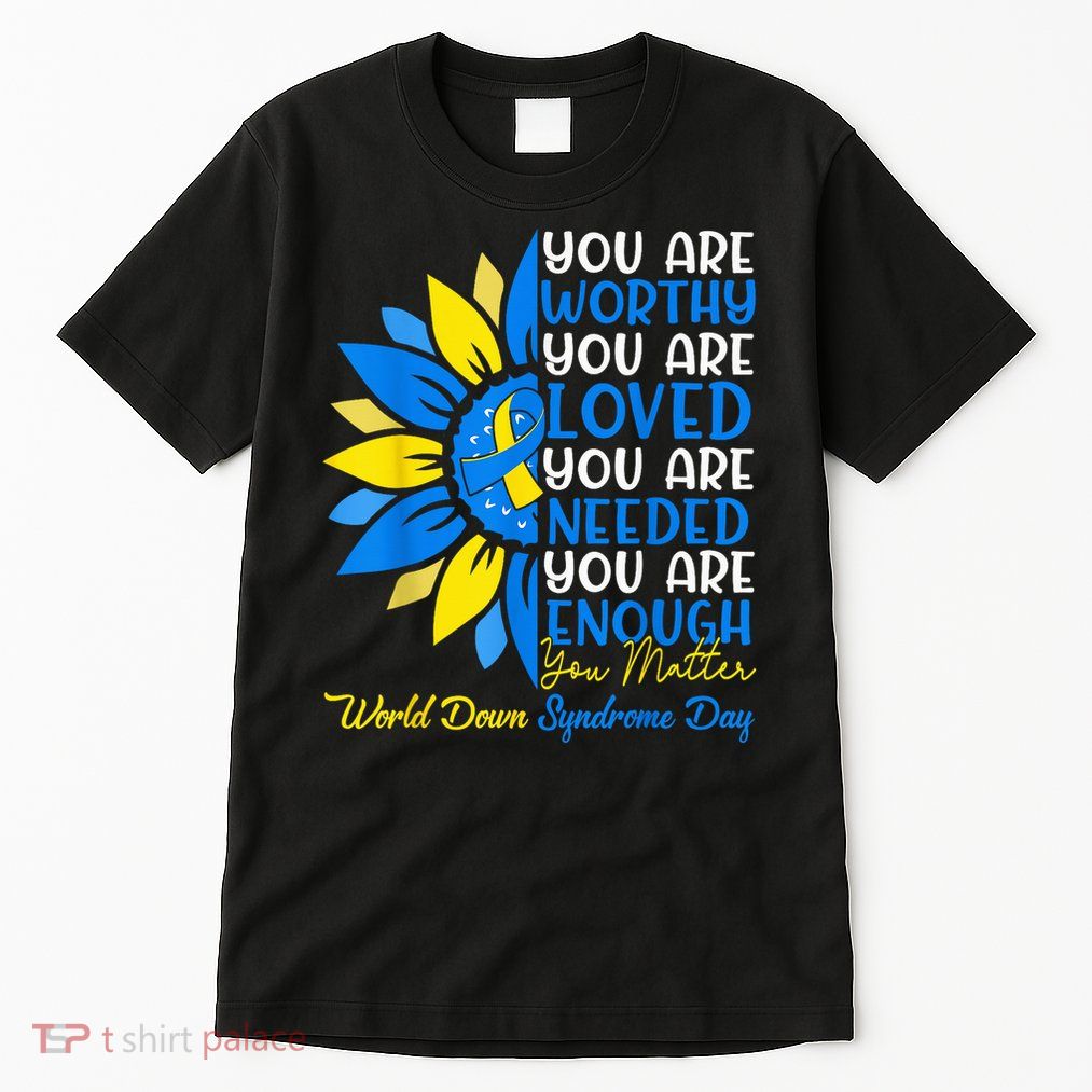 Sunflower Motivational Down Syndrome Awareness Kid Tall T-Shirt