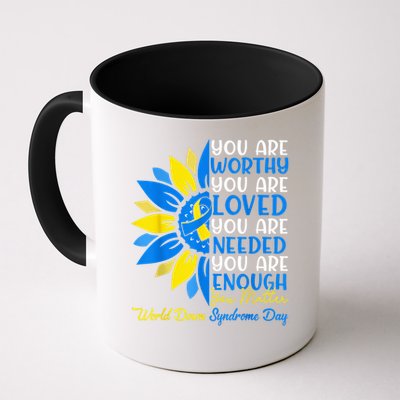 Sunflower Motivational Down Syndrome Awareness Kid Mug