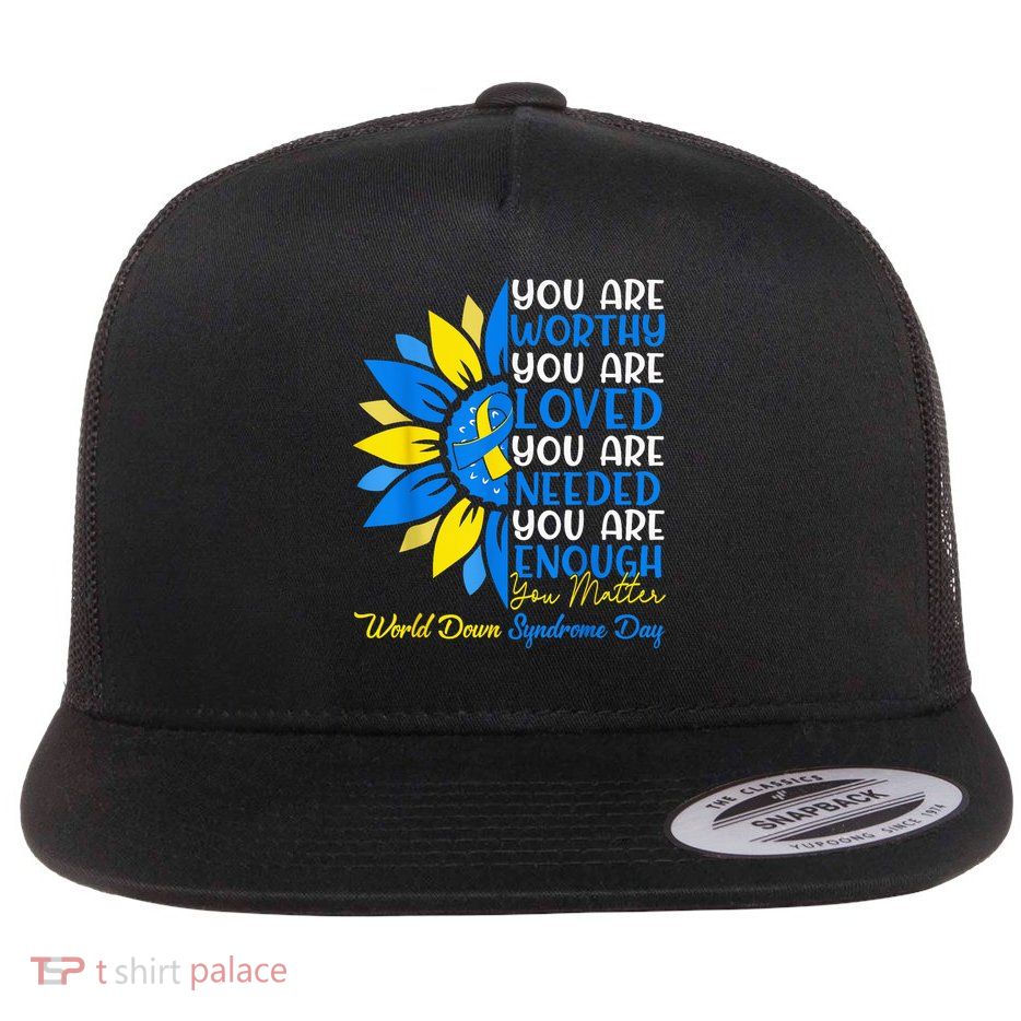 Sunflower Motivational Down Syndrome Awareness Kid Flatbill Hat