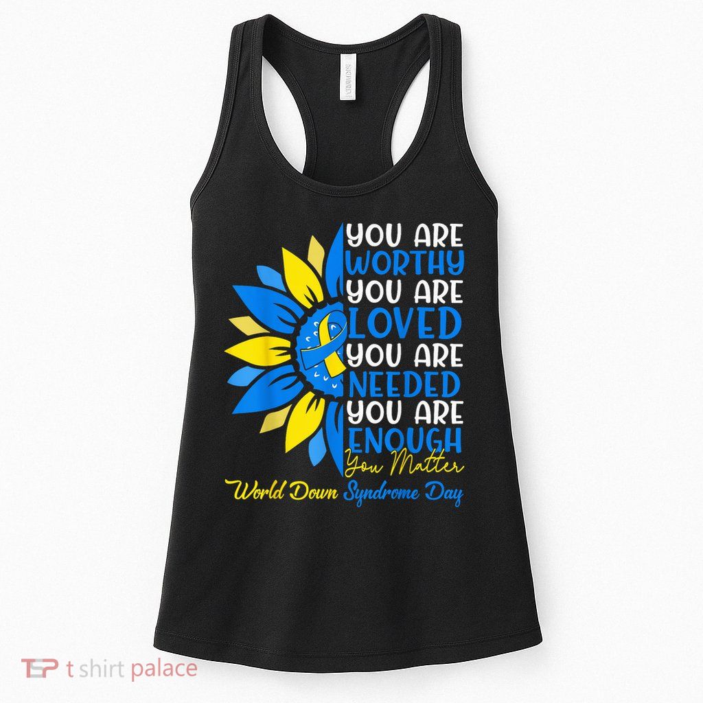 Sunflower Motivational Down Syndrome Awareness Kid Womens Tank Top