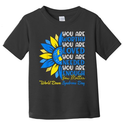 Sunflower Motivational Down Syndrome Awareness Kid Toddler T-Shirt