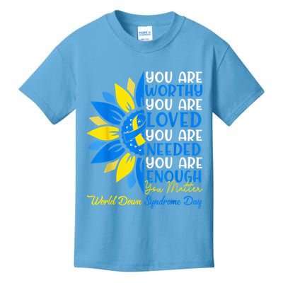Sunflower Motivational Down Syndrome Awareness Kid Kids T-Shirt