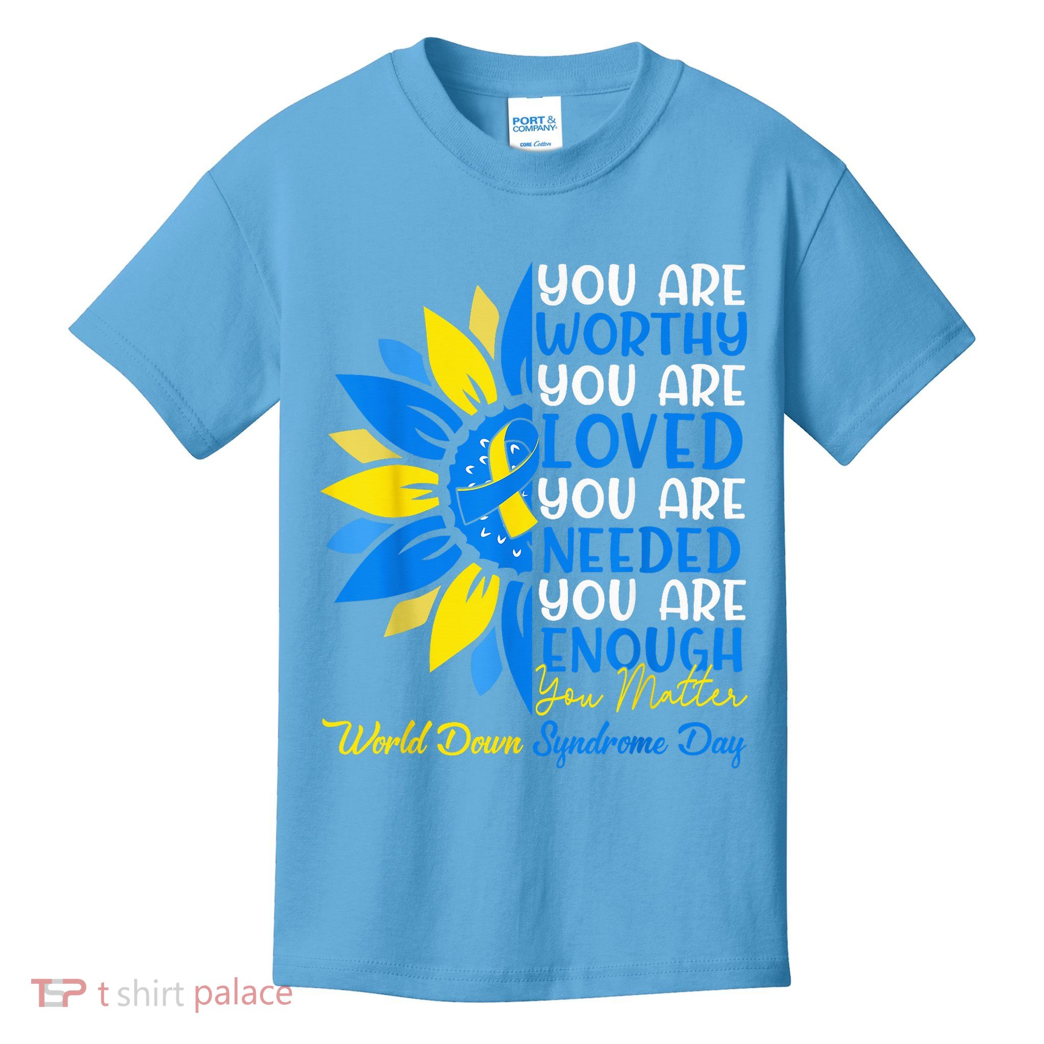 Sunflower Motivational Down Syndrome Awareness Kid Kids T-Shirt