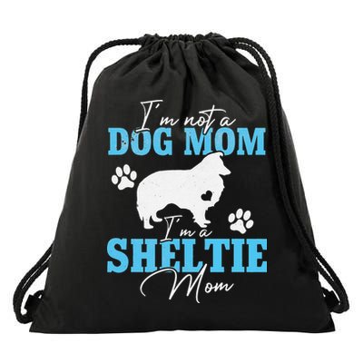 Sheltie Mom Dog Lovers Gifts For Dog Paw Mother's Day Drawstring Bag