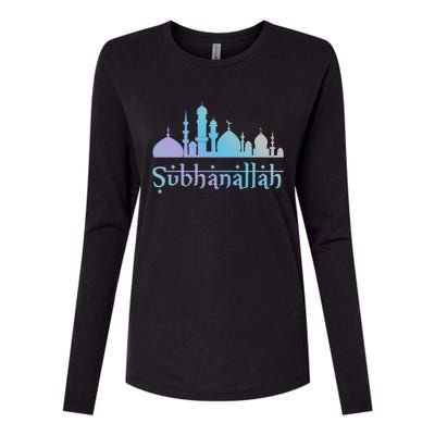 Subhanallah Mosque Design Islamic Ramadan Muslim Cute Gift Womens Cotton Relaxed Long Sleeve T-Shirt