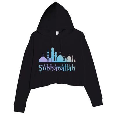 Subhanallah Mosque Design Islamic Ramadan Muslim Cute Gift Crop Fleece Hoodie