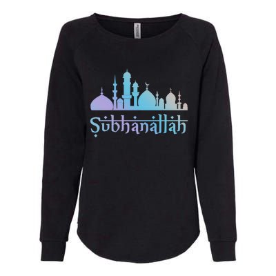 Subhanallah Mosque Design Islamic Ramadan Muslim Cute Gift Womens California Wash Sweatshirt