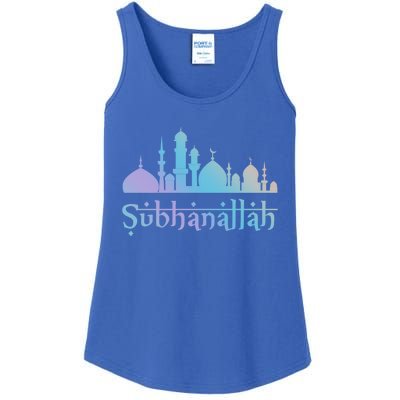 Subhanallah Mosque Design Islamic Ramadan Muslim Cute Gift Ladies Essential Tank