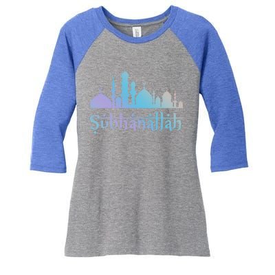 Subhanallah Mosque Design Islamic Ramadan Muslim Cute Gift Women's Tri-Blend 3/4-Sleeve Raglan Shirt