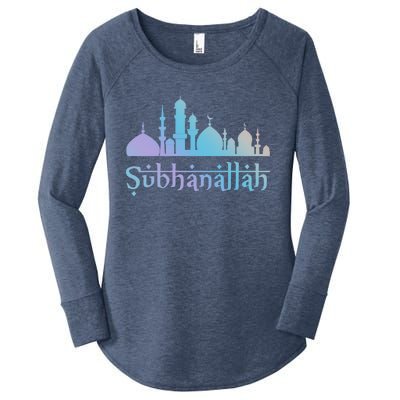 Subhanallah Mosque Design Islamic Ramadan Muslim Cute Gift Women's Perfect Tri Tunic Long Sleeve Shirt