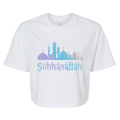 Subhanallah Mosque Design Islamic Ramadan Muslim Cute Gift Bella+Canvas Jersey Crop Tee