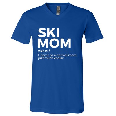 Ski Mom Definition Funny Skiing For Skiers Cute Gift V-Neck T-Shirt