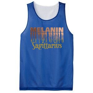 Sagittarius Melanin Dripping Zodiac Sign For Black Gift Mesh Reversible Basketball Jersey Tank