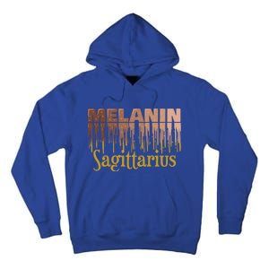 Sagittarius Melanin Dripping Zodiac Sign For Black Gift Tall Hoodie