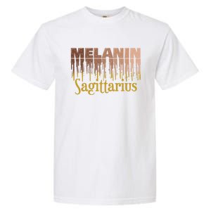 Sagittarius Melanin Dripping Zodiac Sign For Black Gift Garment-Dyed Heavyweight T-Shirt