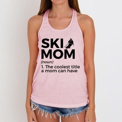 Ski Mom Definition Funny Skiing For Skiers Cute Gift Women's Knotted Racerback Tank