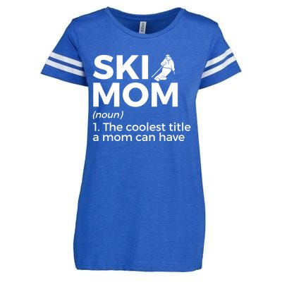 Ski Mom Definition Funny Skiing For Skiers Cute Gift Enza Ladies Jersey Football T-Shirt