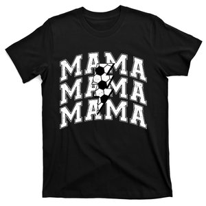 soccer Mama Distressed Lightning Bolt Mom T-Shirt