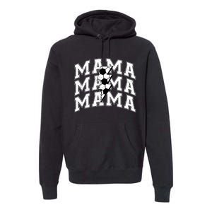 soccer Mama Distressed Lightning Bolt Mom Premium Hoodie