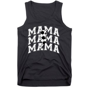 soccer Mama Distressed Lightning Bolt Mom Tank Top