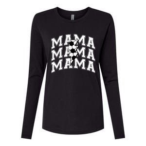 Soccer Mama Distressed Lightning Bolt Mom Womens Cotton Relaxed Long Sleeve T-Shirt