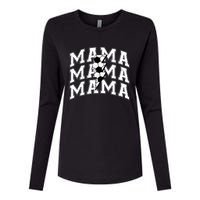 Soccer Mama Distressed Lightning Bolt Mom Womens Cotton Relaxed Long Sleeve T-Shirt