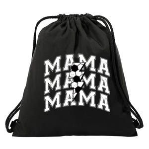 Soccer Mama Distressed Lightning Bolt Mom Drawstring Bag