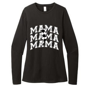 Soccer Mama Distressed Lightning Bolt Mom Womens CVC Long Sleeve Shirt