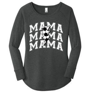 Soccer Mama Distressed Lightning Bolt Mom Women's Perfect Tri Tunic Long Sleeve Shirt