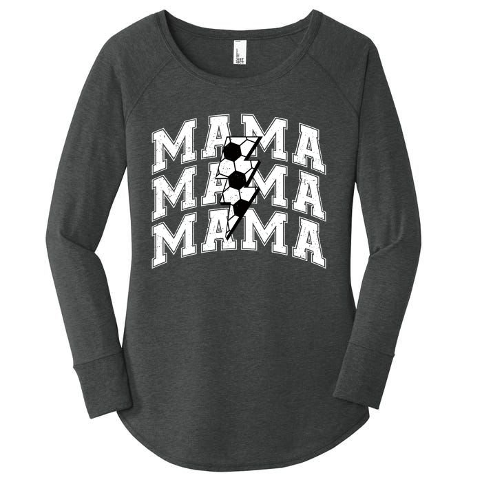 Soccer Mama Distressed Lightning Bolt Mom Women's Perfect Tri Tunic Long Sleeve Shirt