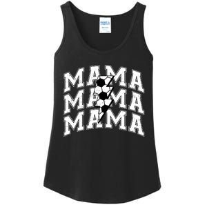 Soccer Mama Distressed Lightning Bolt Mom Ladies Essential Tank