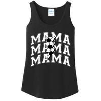 Soccer Mama Distressed Lightning Bolt Mom Ladies Essential Tank