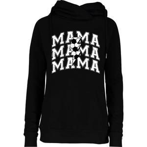 Soccer Mama Distressed Lightning Bolt Mom Womens Funnel Neck Pullover Hood