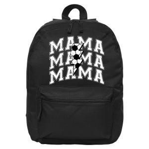 Soccer Mama Distressed Lightning Bolt Mom 16 in Basic Backpack