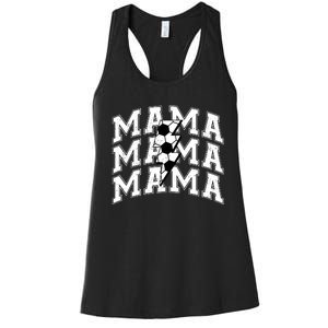 Soccer Mama Distressed Lightning Bolt Mom Women's Racerback Tank