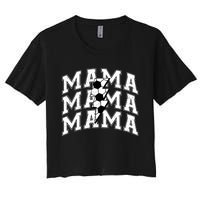 Soccer Mama Distressed Lightning Bolt Mom Women's Crop Top Tee